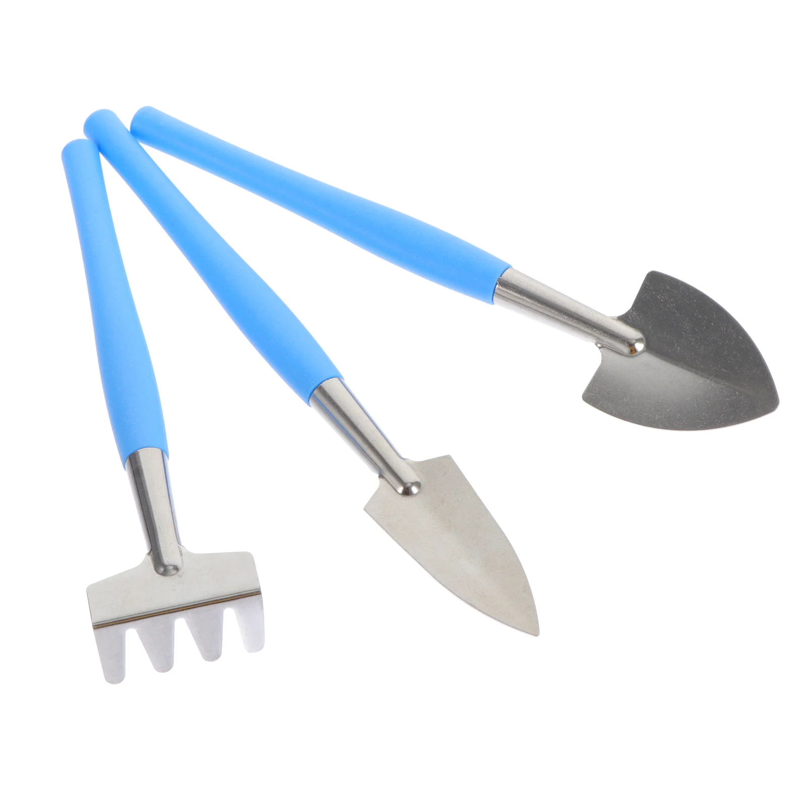 3 قطعة الفولاذ المقاوم للصدأ حديقة مجرفة مجموعة عدم الانزلاق مقبض مريح للتربة تخفيف أدوات زراعة لوازم البستنة