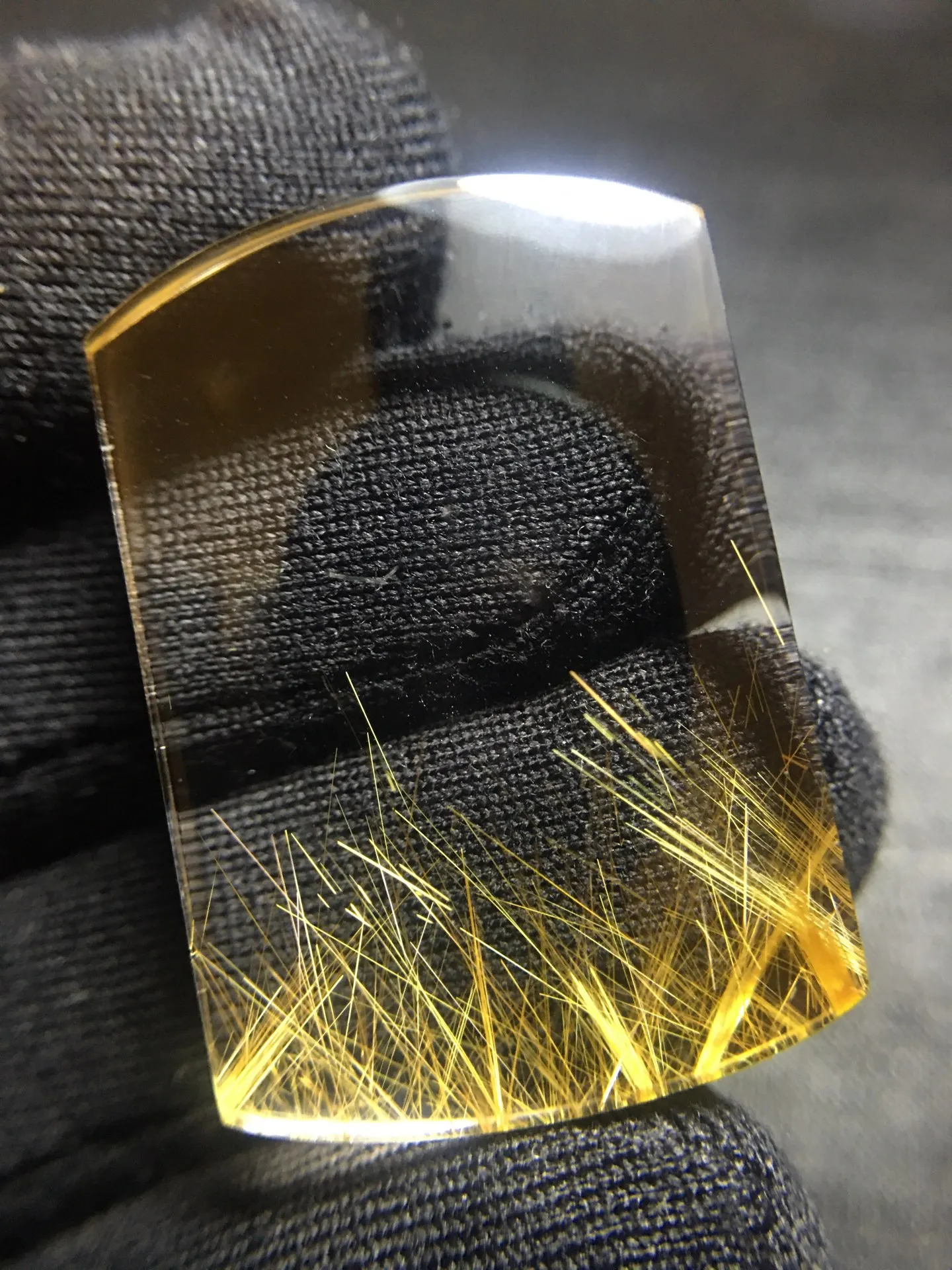 Natural Gold Rutilated Quartz Pendant 33.2*23.1*6mm Rectangle Rutilated Quartz Flower Men Women Brazil AAAAAAA