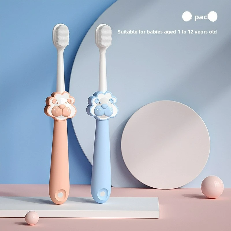 Cartoon-shaped Soft Dental Toothbrush with Gentle Protective Gums, Non-slip, Safe Material for Infants and Toddlers