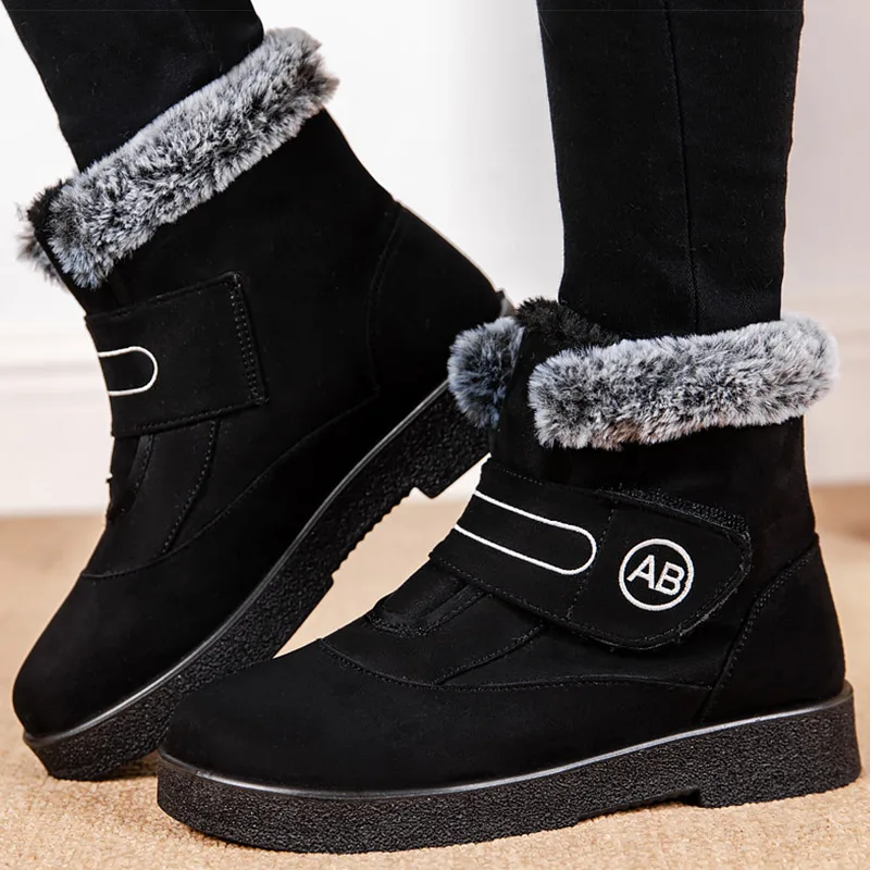 Women's Boots Low Heels Ankle Boots For 2024 Winter Boots Keep Warm Snow Botas Mujer New Winter Shoes Women Fur Bottines Female