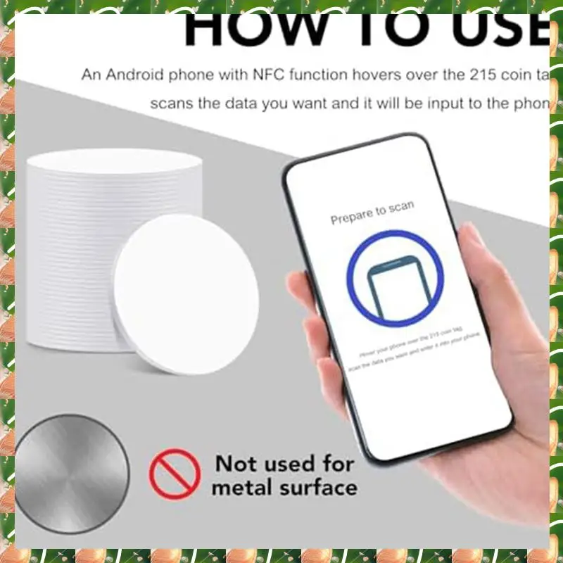 

JAJA 60 шт. NFC Tagsntag 215 NFC-стикер, круглый NFC-тег, перезаписываемая карта NFC, липкая задняя часть, устройство для сотового телефона с поддержкой NFC, прочное