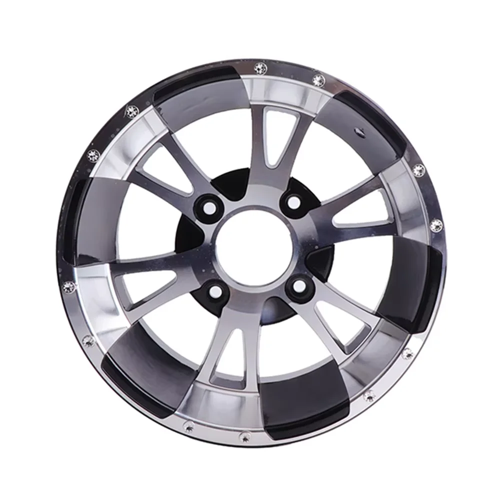 12-inch Aluminum Alloy Rims for ATV Quad Bikes Karts - Front & Rear Wheel Set Tubeless Tires Compatible All-Terrain Vehicle