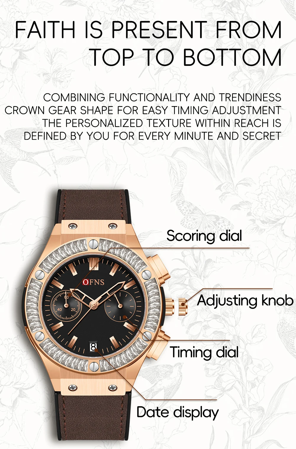 OFNS ماركة 1530 ساعة كوارتز نسائية جديدة مقاوم للماء التقويم متعدد الوظائف بسيط الأعمال ساعة كوارتز نسائية 2025 #3