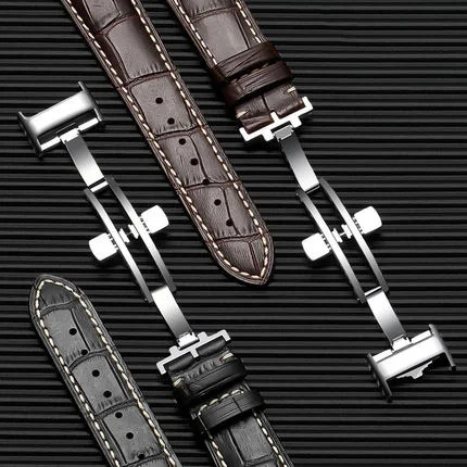 Watch Accessories Strap for Longines Conquest Master Collection Watch Band Leather Butterfly Buckle Bracelet 19 20 21MM