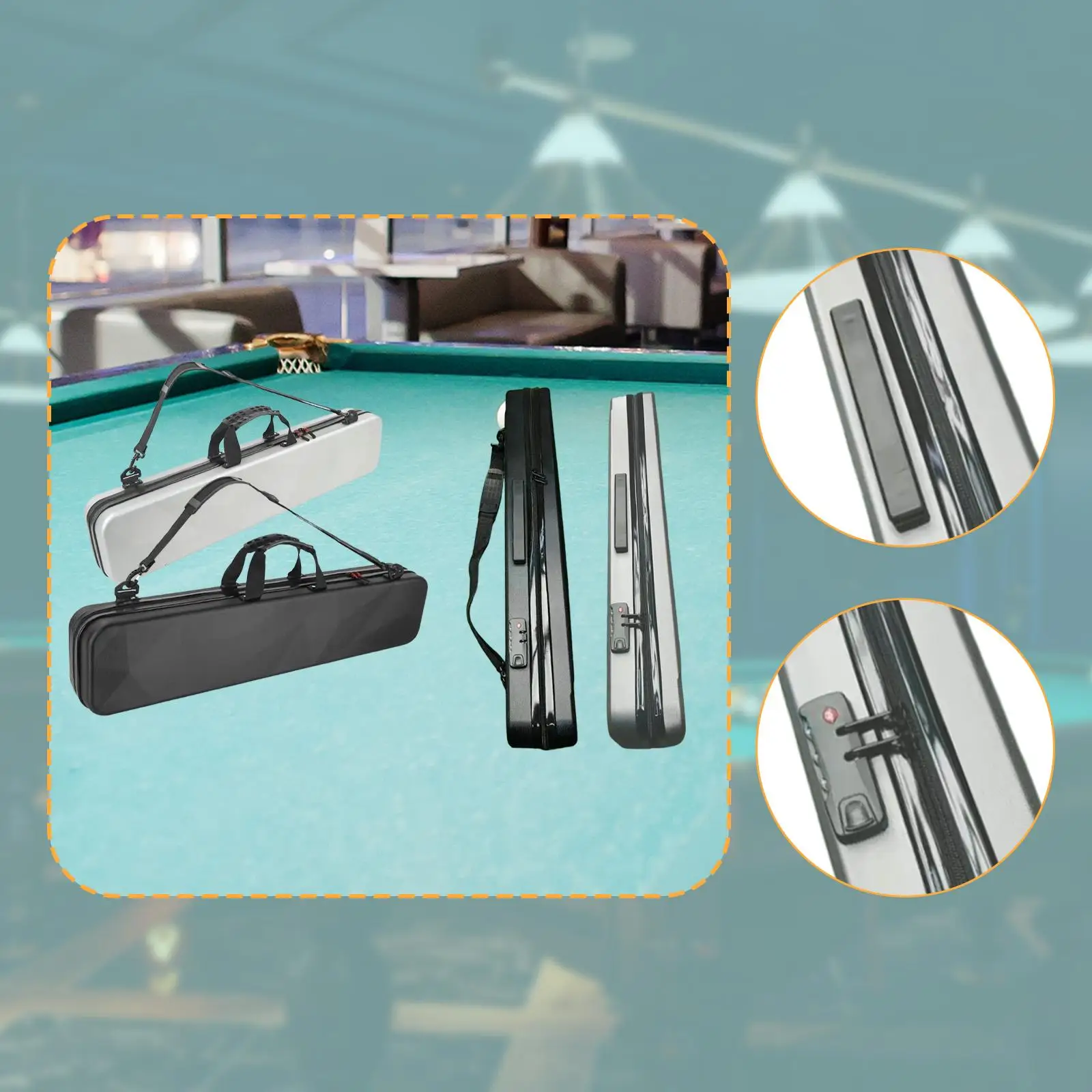 

Billiards Pool Case 1/2 Cue Case Billiard Sticks Carrying Case Lightweight Protector Scratch Resistant Billiard Rod Storage Bag