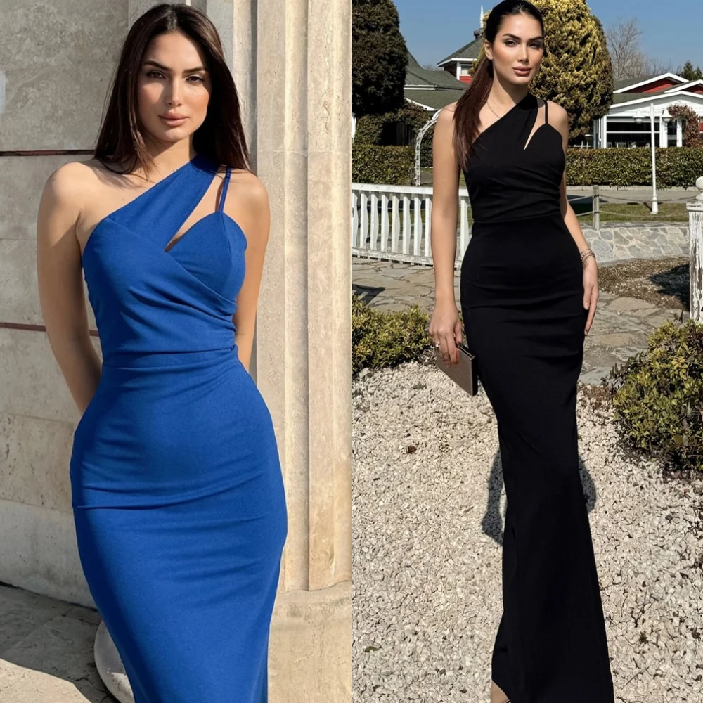 Gaun Prom Satu Bahu Jersey Klasik Kustom Kualitas Tinggi untuk Wanita Arab Saudi Gaun Malam 2025 Gaun Pesta Putri Duyung