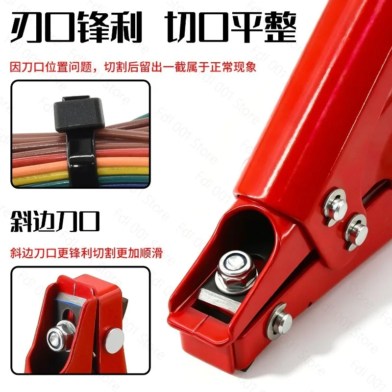 HS-519 Plastic Nylon Cable Ties with A Width and Metal Clamps for Automatic Tensioning and Tightening Cutting Tools