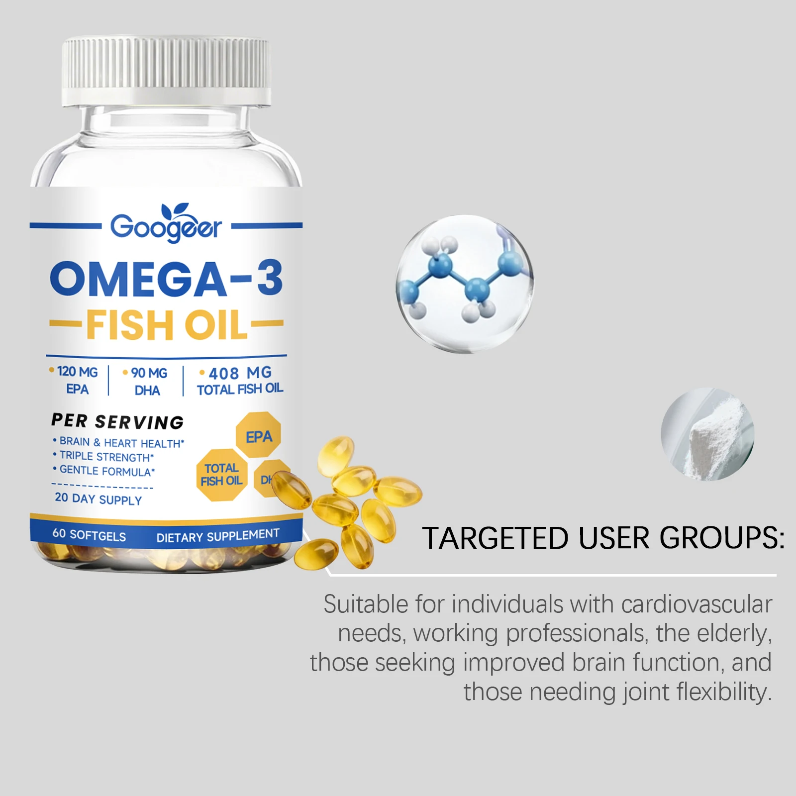 Fish Oil Softgels, Daily Energ - Omega 3 Fish Oil recension och pris