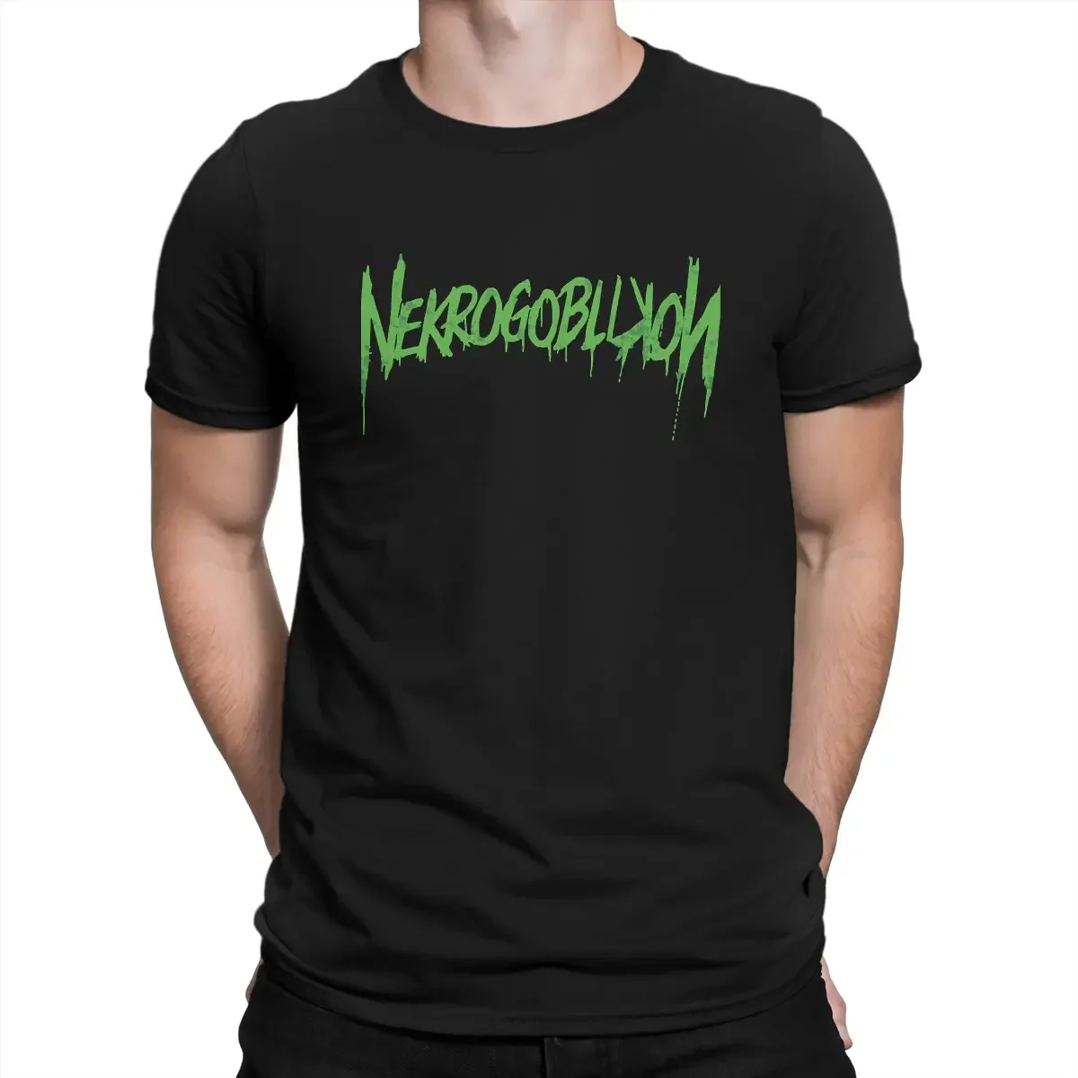 

Men Green Logo T Shirts Nekrogoblikon 100% Cotton Tops Awesome Short Sleeve Crewneck Tee Shirt Gift Idea T-Shirts