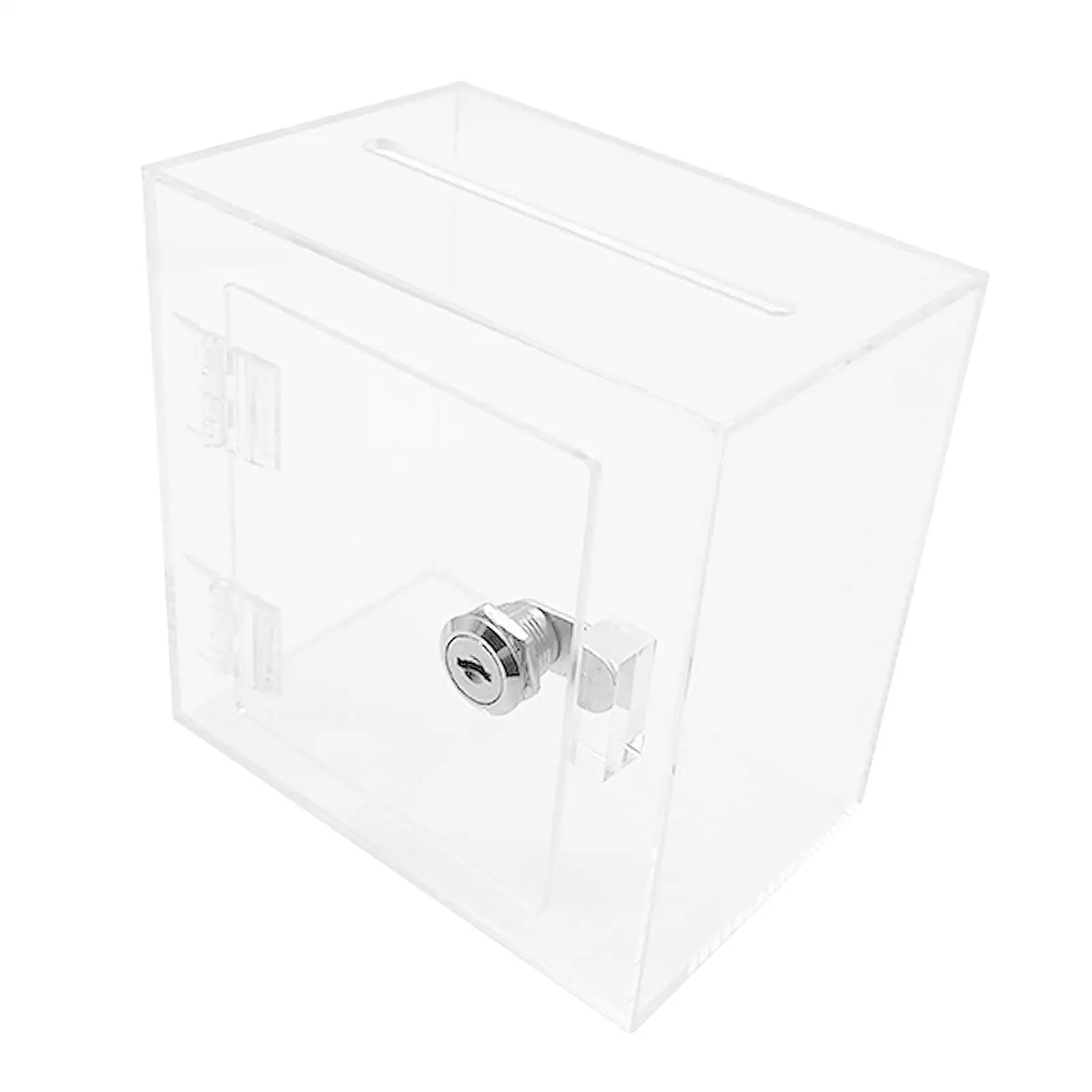 Acrylic Donation Box Multifunctional Clear Ballot Box Suggestion Box for Donation Collection Charity Fundraising Office Tickets