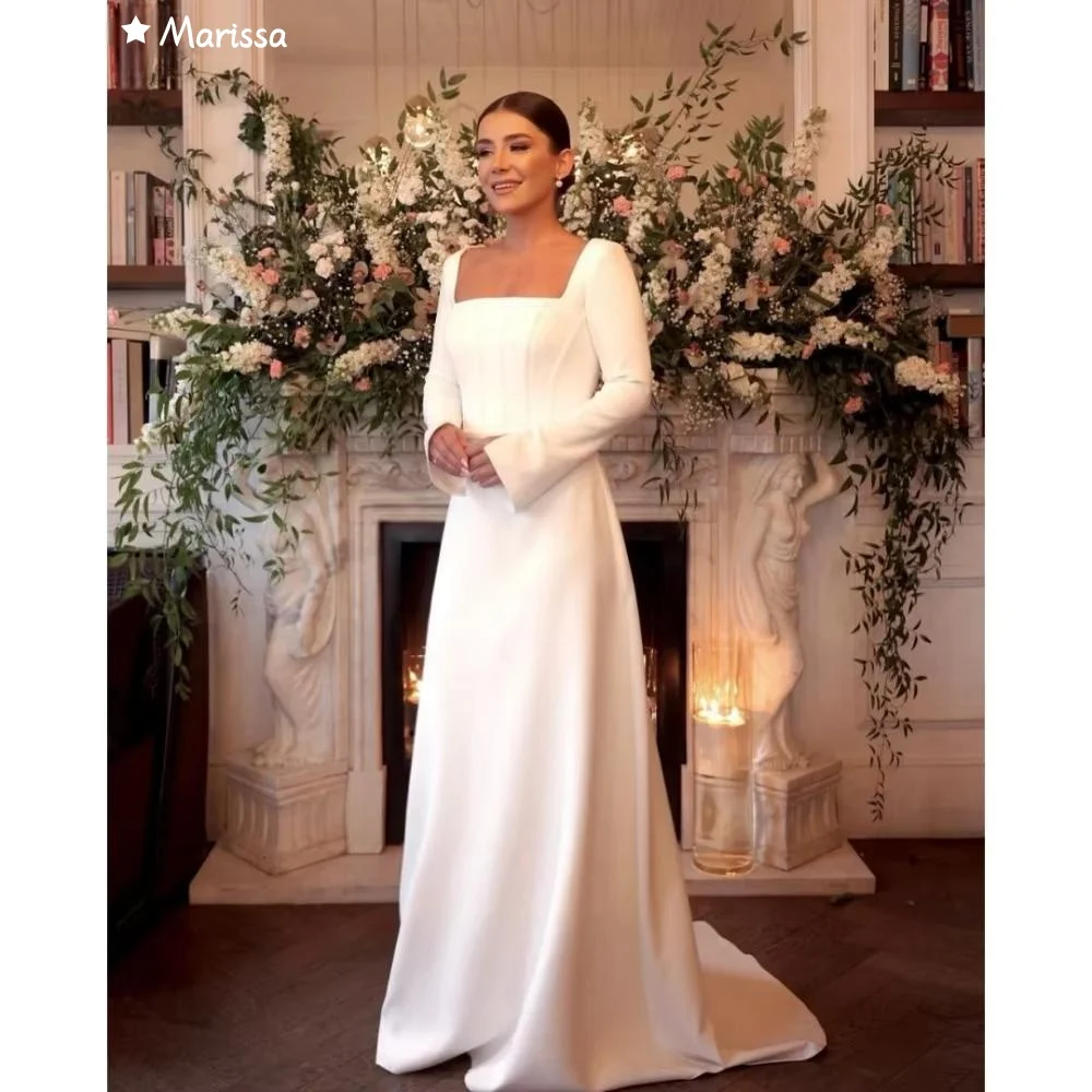 

Marissa White Luxurious Evening Dresses 2025 Elegant Party Dresses for Wedding Woman Custom Made Line A Grace Ball Gown Prom