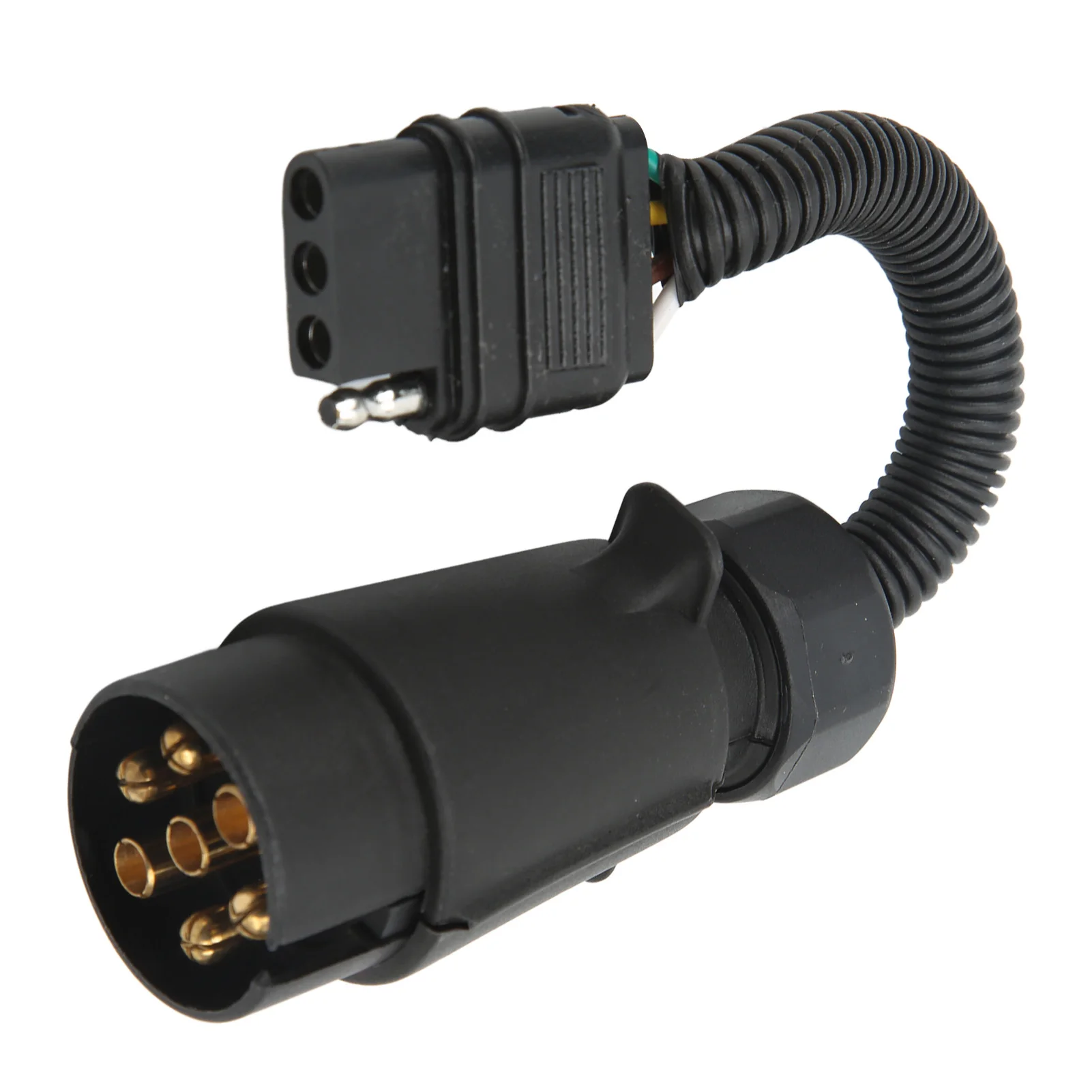 

Переходник для провода прицепа, 7-контактный, круглый, ЕС, на 4-контактный, плоский, из АБС-пластика, латунный разъем для проводки прицепа, вилка для фонарей на колесах