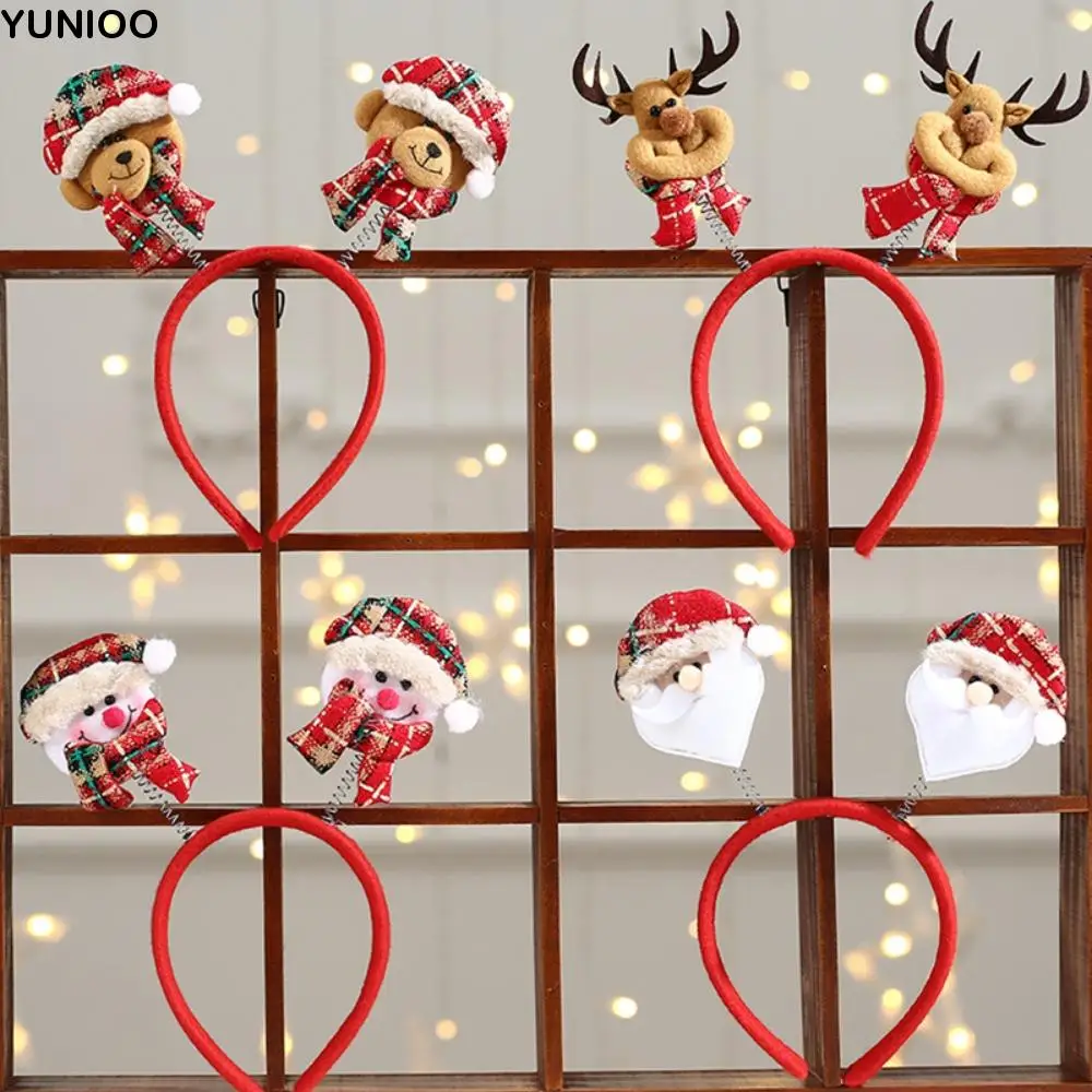 

Reusable Red Snowman LED Light Headband Snowman Headwear Santa Hairband Elk Multiple Choice Christmas LED Headband Kids Gifts