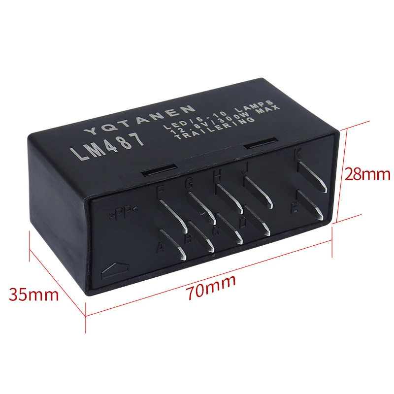 10 دبوس 12 فولت مرحل ومضي LM487 Led مصباح خطر خطر تحذير تحول إشارة لوازم مرحل السيارة #5