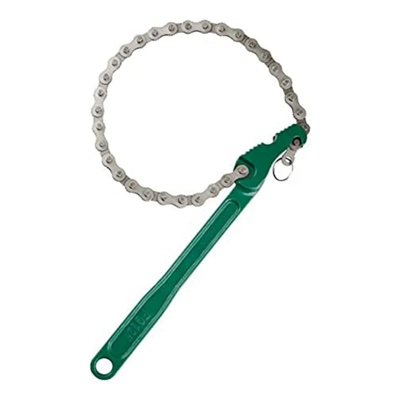 Llave de filtro de aceite de cadena de trinquete resistente, ajustable y resistente, llave de montaje de tubo estilo cadena Reversible de 16 pulgadas