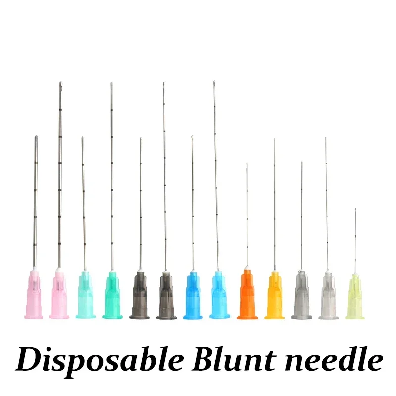 50 stücke Stumpfe Kanüle Für Füllstoff Injection14G/18Gmm 18G21G22G23G25G27G30G Gesichts Füllung Leichte Stumpfe Nadel accesorios