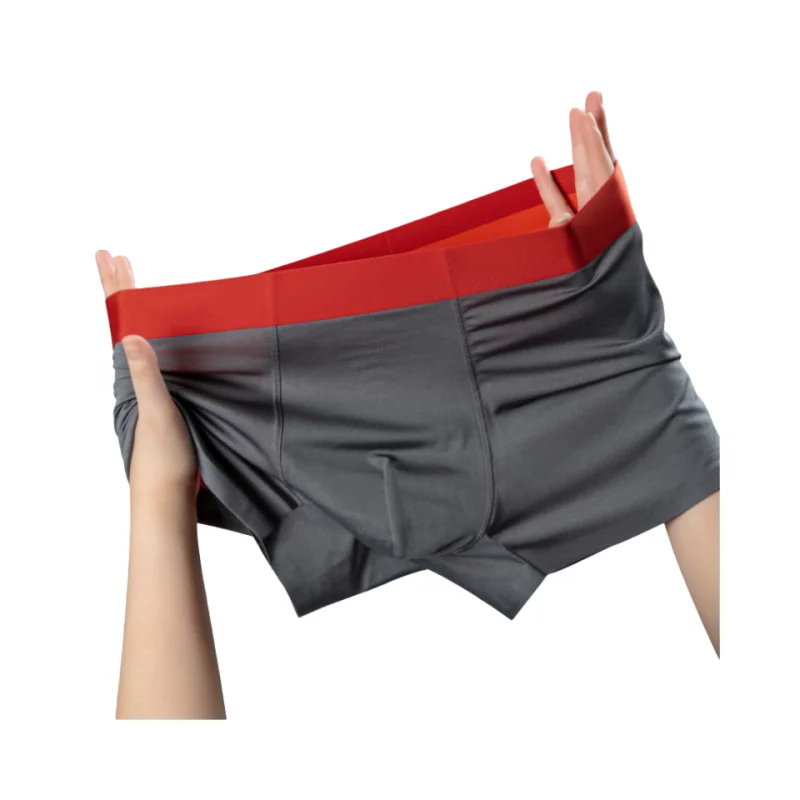 3 conjunto seluar dalam elastik lelaki bernafas seluar rata warna murni yang baik