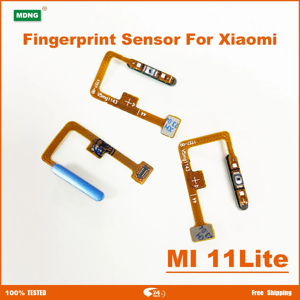 For Xiaomi Mi 11 Lite Power Button Fingerprint Sensor Flex Cable Replacement Repair Parts