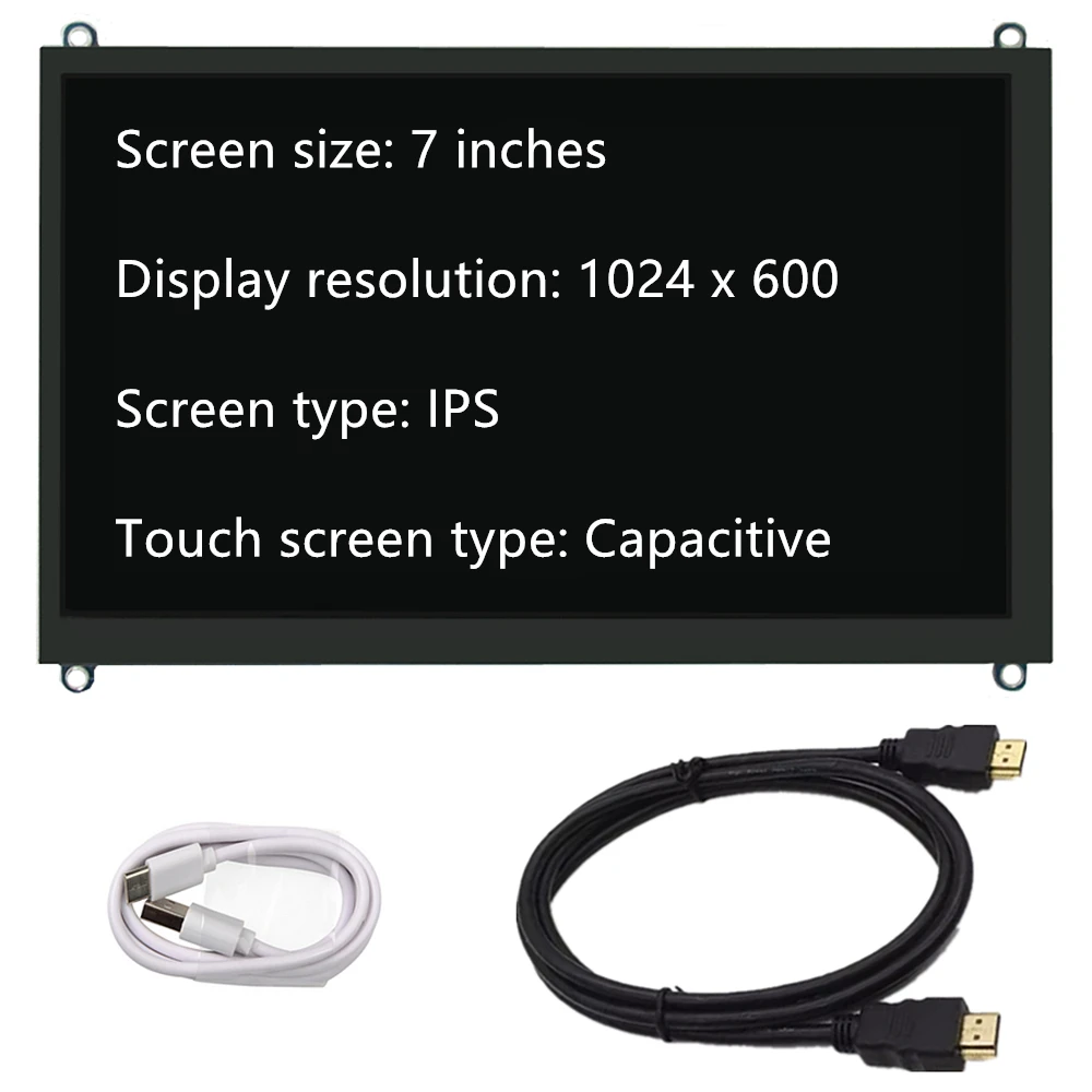 7 بوصة 1024*600 IPS رصد USB التحكم باللمس HDMI متوافق شاشة الكريستال السائل بالسعة لوحة شاشة لمس ل Raspberry Pi PC