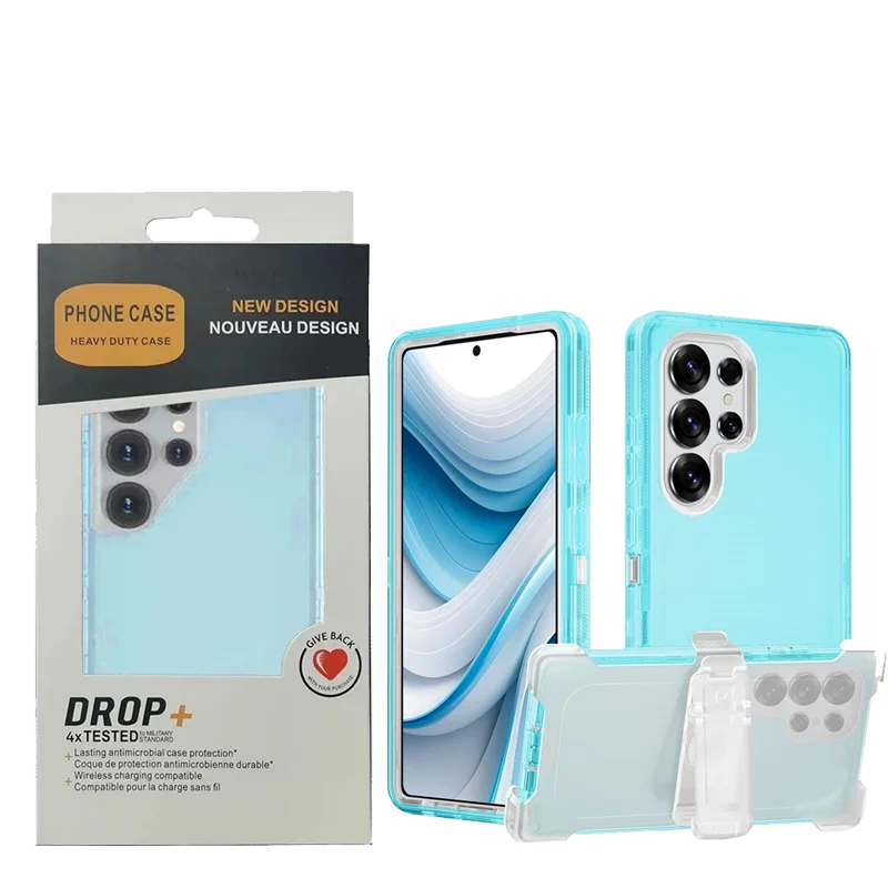 3in1 Hybrid Mechanical Defender Armor OTT-BOX Phone Shell For Samsung Galaxy S26 Ultra S25/24/23/22/21 Plus Belt Clip Back Cover