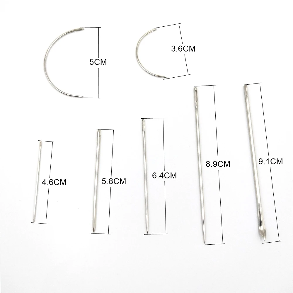 A Set Of Leather Hand-Sewing Needle Sets Including Round Needles Curved Needles, Triangular Needles And C-Shaped Large-Eye DIY S