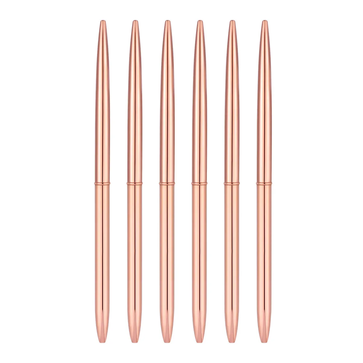 6Pcs Metal Ballpoint Pens Exquisite Craftsmanship Smooth Writing Lightweight Luxury Feel for Students Teachers Office School