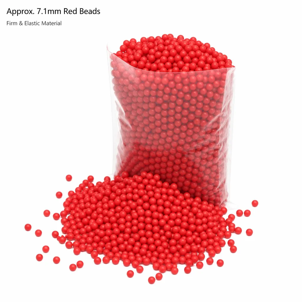 7.1mm Red Soft Rubber BB Pellets High Elasticity Precision Training Balls for Toy Gun Target Practice Outdoor Games