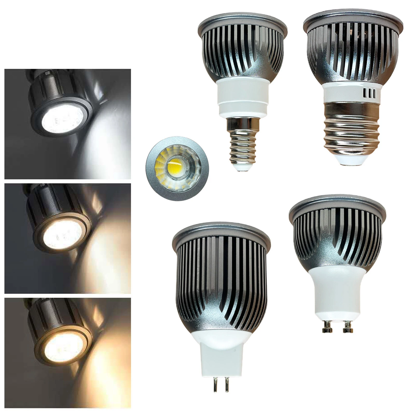 

Dimmable Cob Led Spotlight Bulb E27 220v Gu10 3200k Decorative Home For Bulbs E12 B22 Gu5.3 E14 E12 9W 12W 15W 18W 6000k