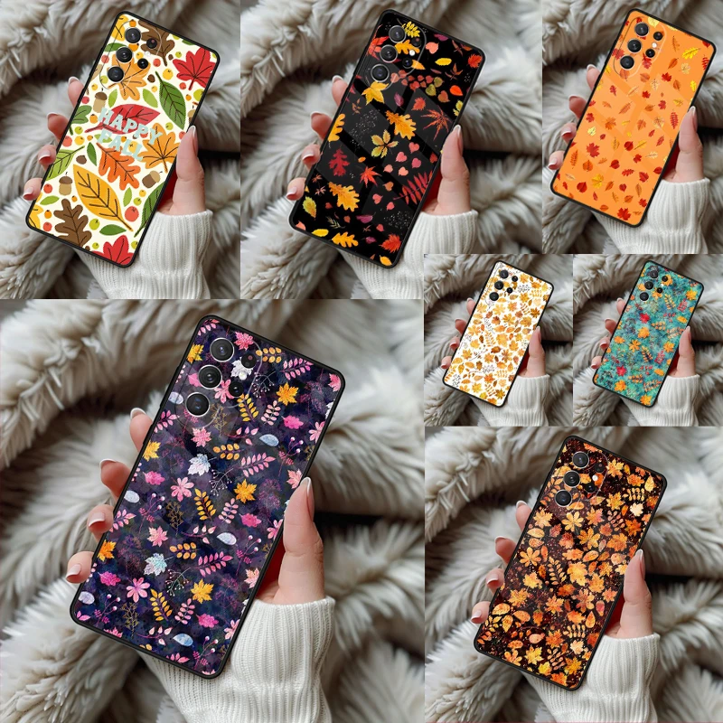 Autumn Leaves Phone Case For Samsung Galaxy S24 S25 S26 Ultra S22 S23 Plus S21 S20 FE Note10 TPU Cover