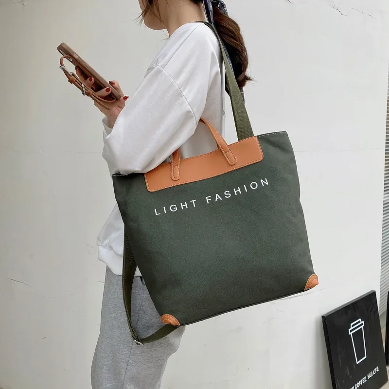 Korean Version Handbag Women Tote Bags Casual Commuter Shoulder Bag Female Ins New Fashion Ladies Messenger Canvas Large Bag