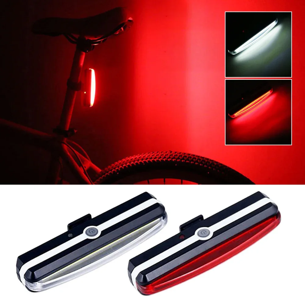 Luz traseira da bicicleta destaque cob led luz traseira à prova dwaterproof água usb recarregável mountain equitação ciclismo lâmpada traseira luz da bicicleta