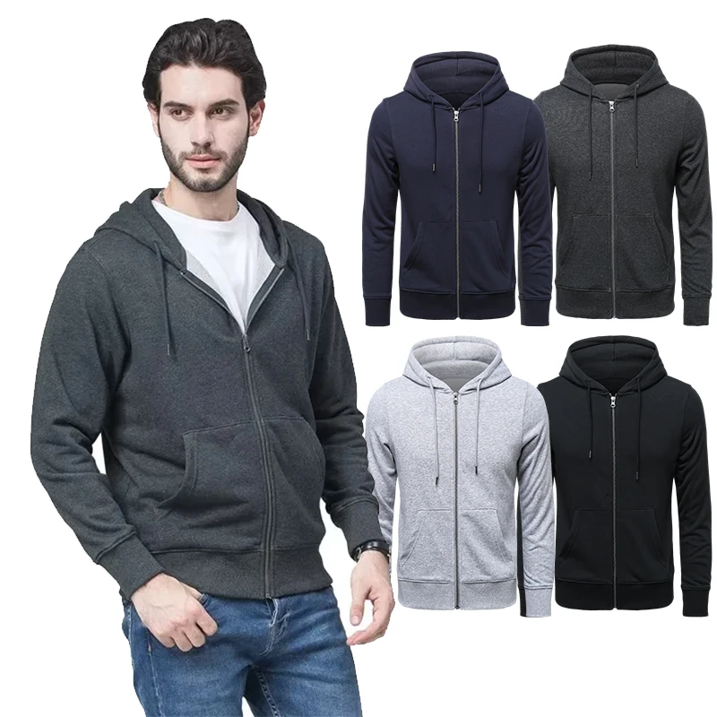 New Zipper Hooded Loose Tide Brand Sweater Spot Wholesale Can Print LOGO Text Men's Street Wear Casual Sweatshirt