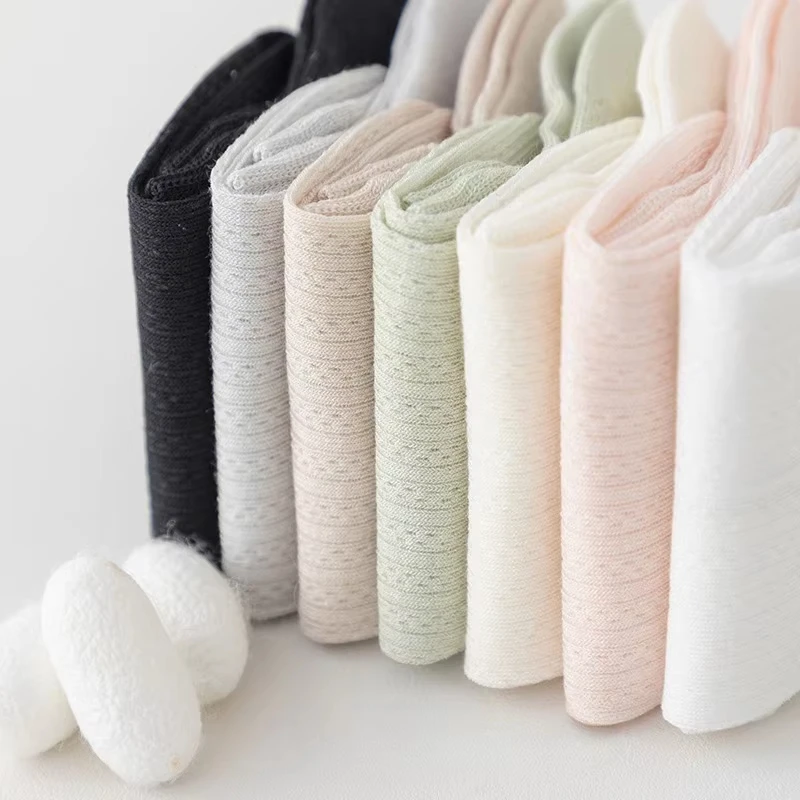 Damen-Knöchelsocken, 1/3/6 Paar, hohles Netzdesign, antibakterieller Stoff, Sommer, dünn, atmungsaktiv, solide Seidensocken für Damen – Detail 6