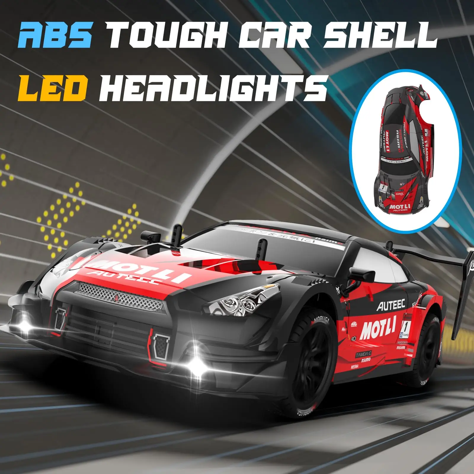 4WD RC Drift Car Racing 2.4G Remote Control Car Four-wheel Drive 1:14 Remote Control Drift Car GTR Model Remote Control Car Toy