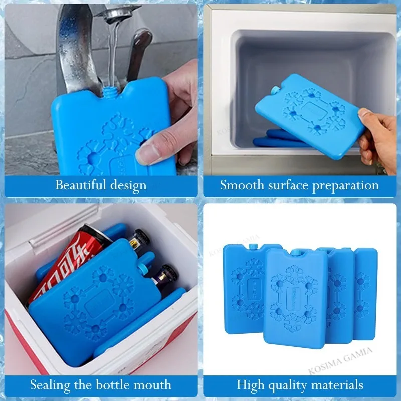 Reusable Portable Ice Pack Freezer Ice Cooling Pack Long-lasting Cooling Water Fill Box FOR Fresh Food Storage Refrigeration