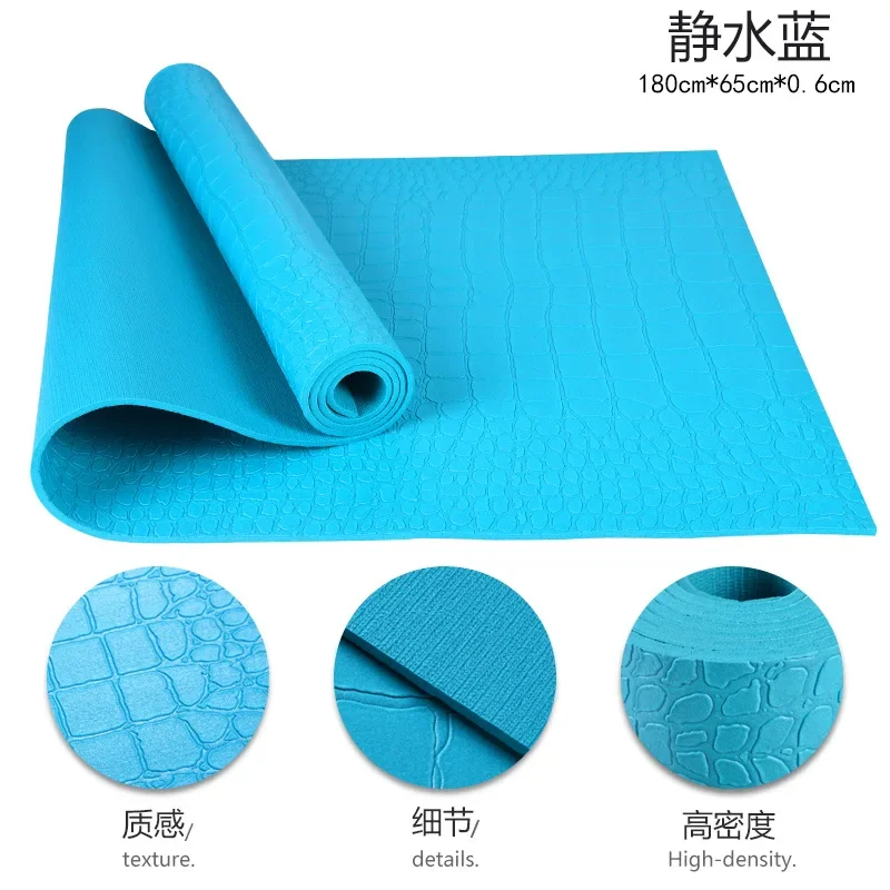 

New black/blue mat 8mm non-slip wear-resistant thickened lengthened ultra-dense fitness