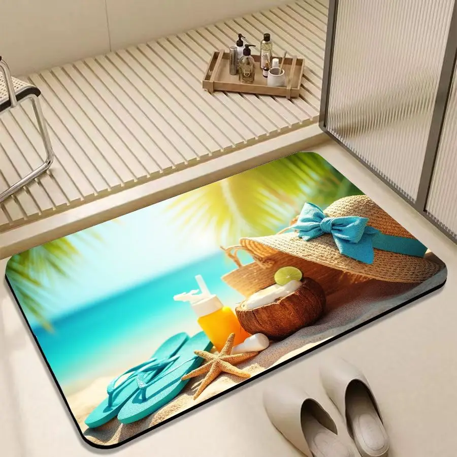 VIKAMA Modern Summer Style Diatomaceous Earth Floor Mats Bathroom Toilet Doorway Entryway Foot Mats Home Decoration - Image 4