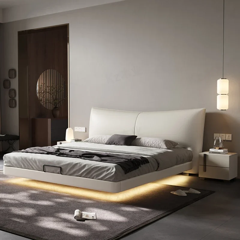 

Modern Luxury Double Bed Black Leather Italian King Size Bed Frame Full Size Camas Matrimonial Queen Size Bedroom Set Furniture