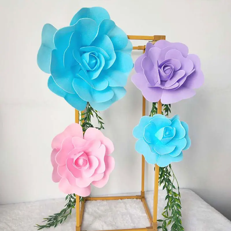 15/20/30CM Large Foam Rose Artificial Flower Wedding Decoration Stage Props DIY Home Decor Artificial Decorative Flowers Wreaths