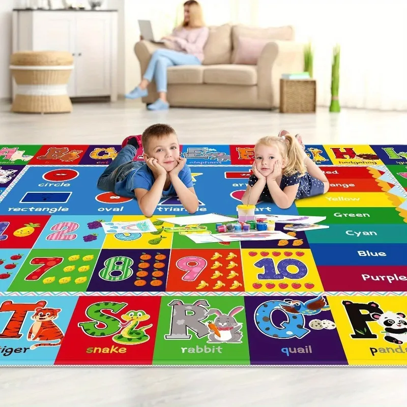 Alphabet ABC Animal Large Carpet Rug for Home Living Room Bedroom Sofa Doormat Decor Kid Play Area Rug Carpet Non Slip Floor Mat