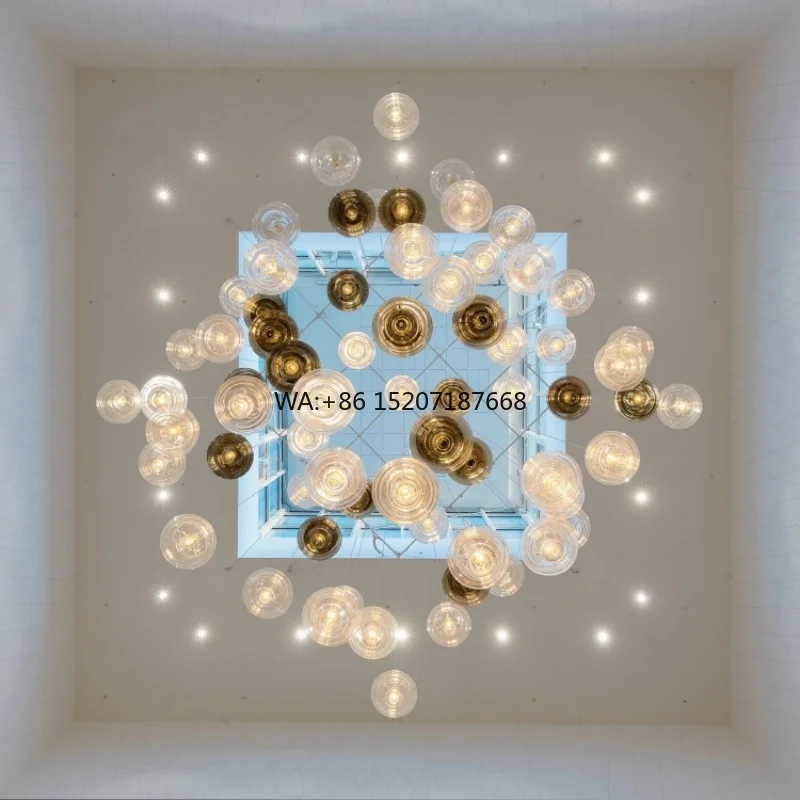 High-End Luxury Indoor Pendant Chandelier Elegant Oval Glass Design Adjustable Height for Warm White Lighting Easy Project
