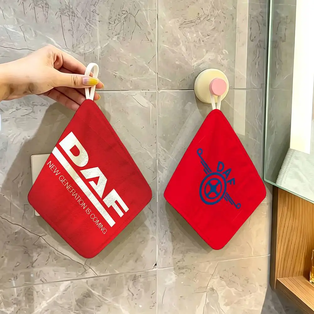 D-A-F logo Polyester Cotton Hanging Kitchen Towel, Skin Friendly Hand Wiping Towel for Hotel Cafe Household
