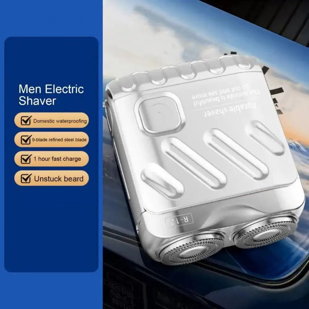 

Compact Mini Men's Electric Shaver Double Head Magnetic Beard Trimmer Comfortable Waterproof Face Hair Remover Tool Dad