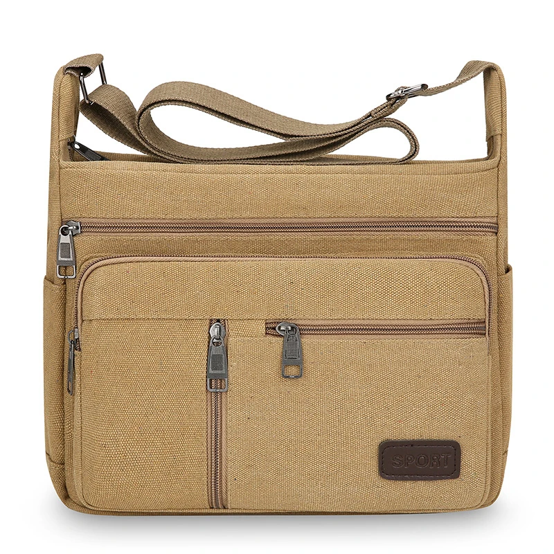

Sturdy Canvas Male Shoulder Tote Bag Casual Outdoor Travel Crossbody Messenger Bag Daily Commute Fashion Portable Men Hand Purse