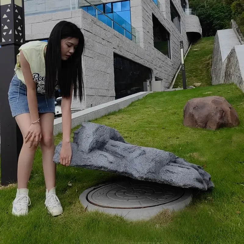 FRP manhole cover stone ornament outdoor courtyard garden landscaping decoration