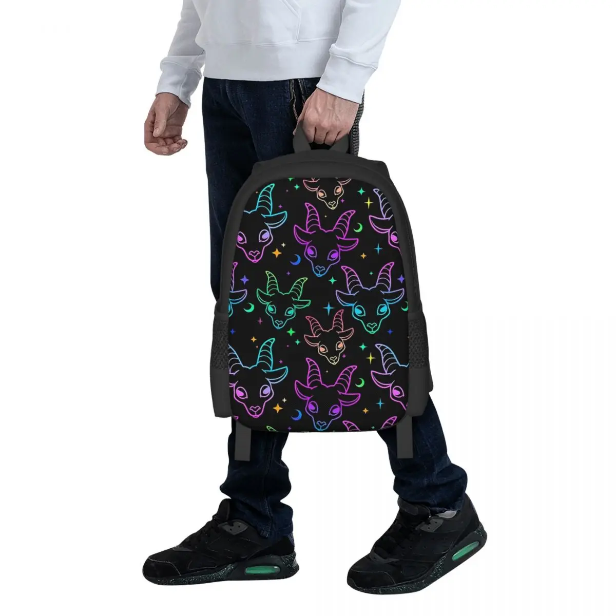 

Little BaphometPastel Goth Kawaii Pastel Creepy Student Backpack School Bag Hiking Travel Daypack for Bookbag Shoulder Bags