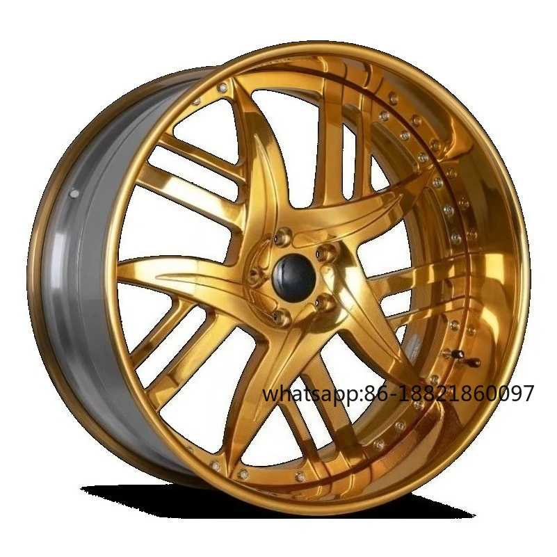 

Passenger Car Wheels Forged Deep Dish 3 2 Piece 5x120 4x100 Gold Plated Rose Gold 18 19 20 22 24 26 Inch Rims for Old School