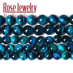 16mm Natural Stone Blue Tiger Eye Agates Obsidian Round Loose Beads for Jewelry Making Charms Bracelet DIY Accessory
