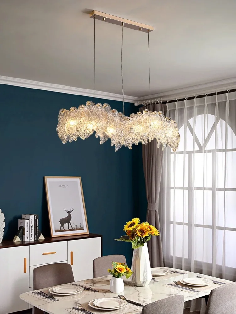 Nordic High-end Art LED Glass Pendant Lamp Living Room Restaurant Bedroom Hotel Villa Luxury Chandelier Home Decor Light Fixture