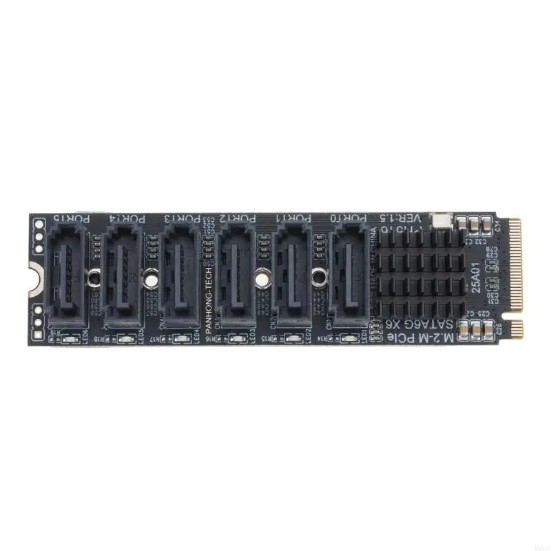 

896F 6Ports to for M.2 Adapter PCIE 16Gbps & Sata3.0 6Gbps Riser Expansion Card for Desktop PC Computer Conve